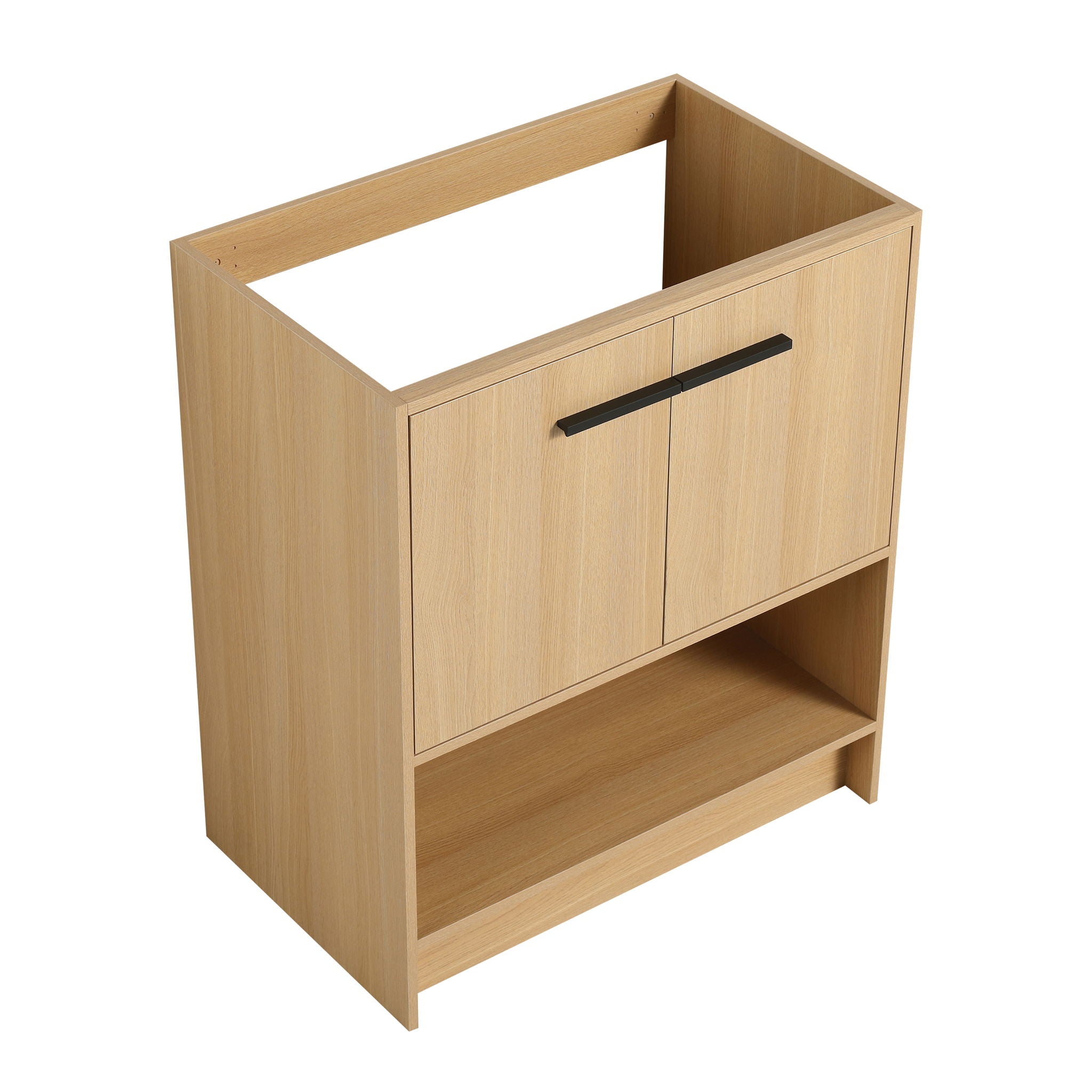 Modern Bathroom Vanity With Ceramic Sink, Freestanding Cabinet, Soft Closing Doors