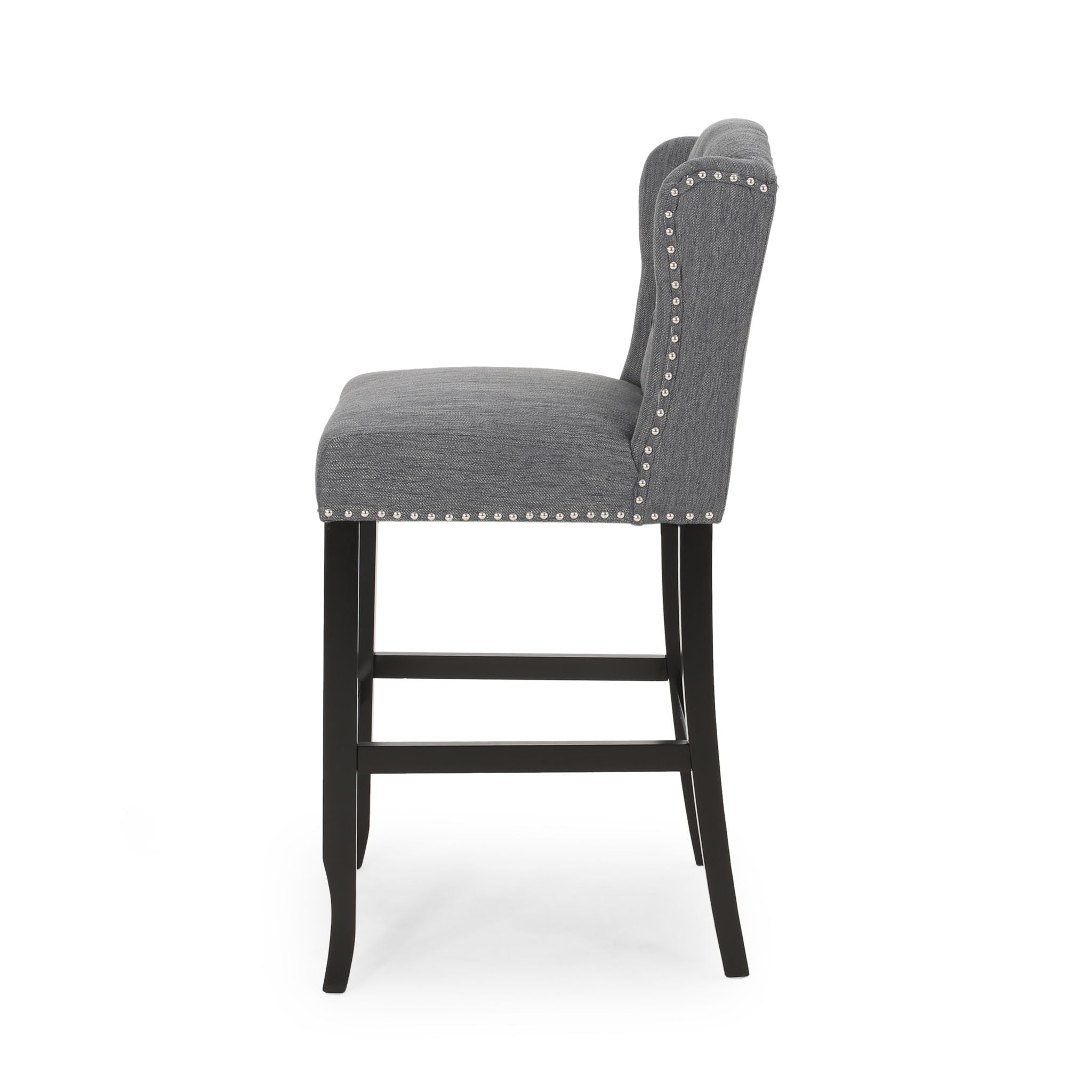 Vienna - Contemporary Fabric Tufted Wingback Counter Stools (Set of 2)