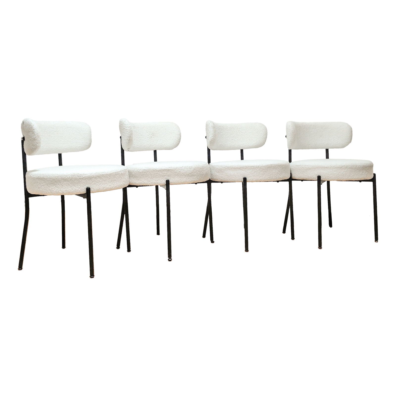 Extendable Dining Table Set With Curved Backrest Upholstered Chairs