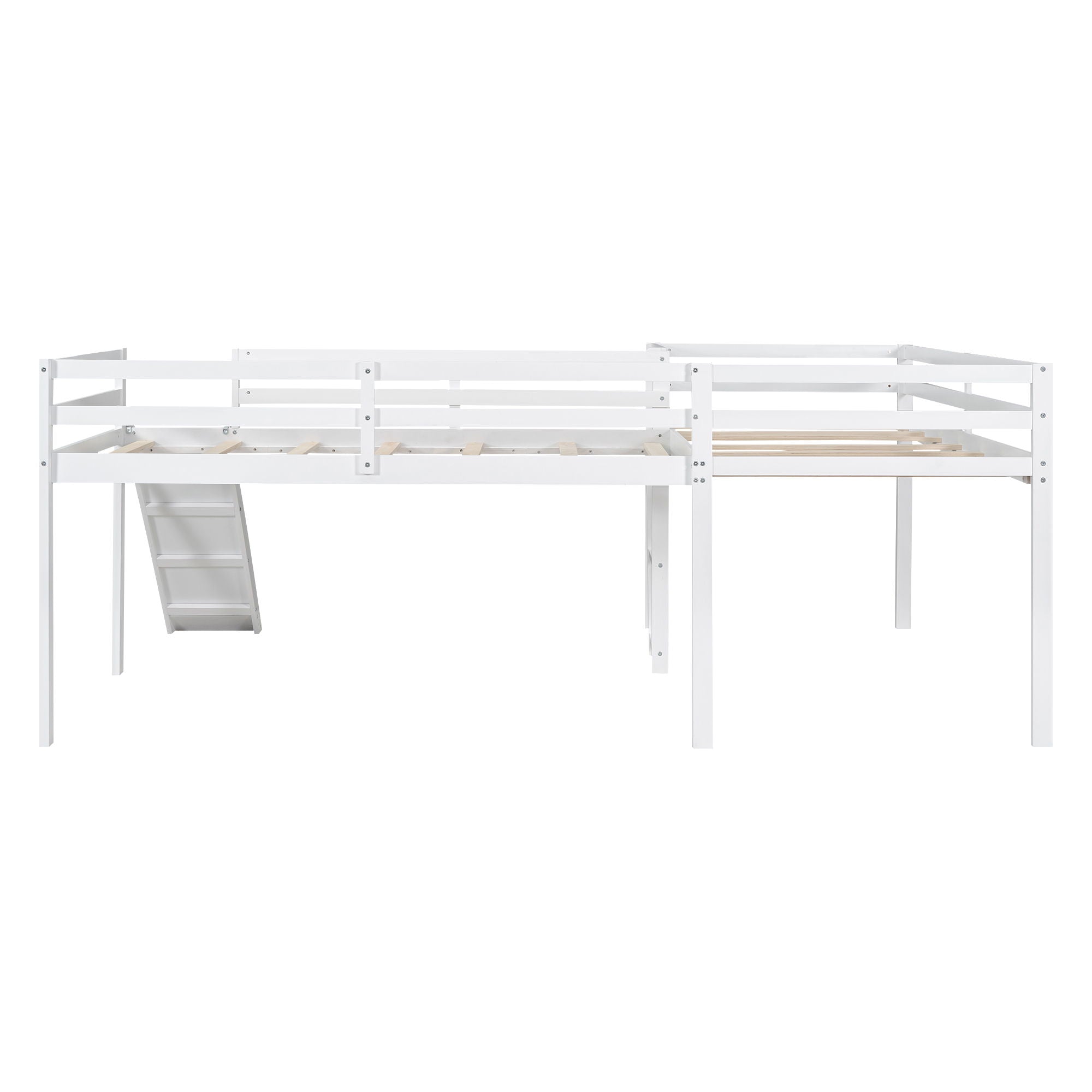 L Shaped Loft Bed With Ladder And Slide
