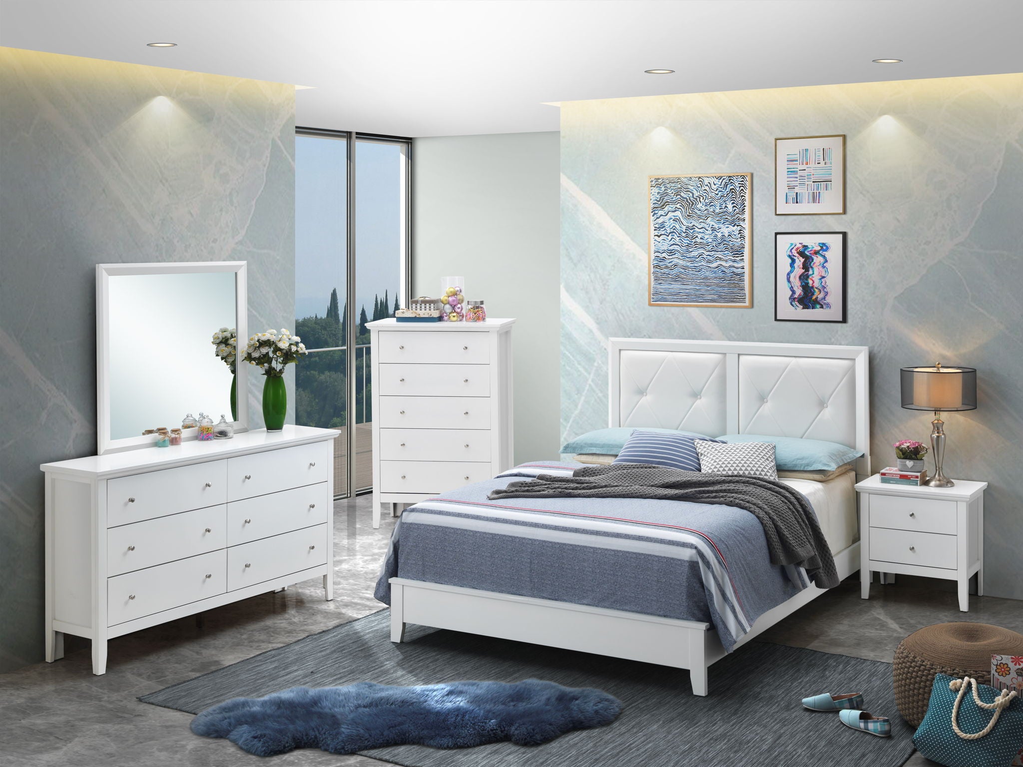 Padded Headboard Bed