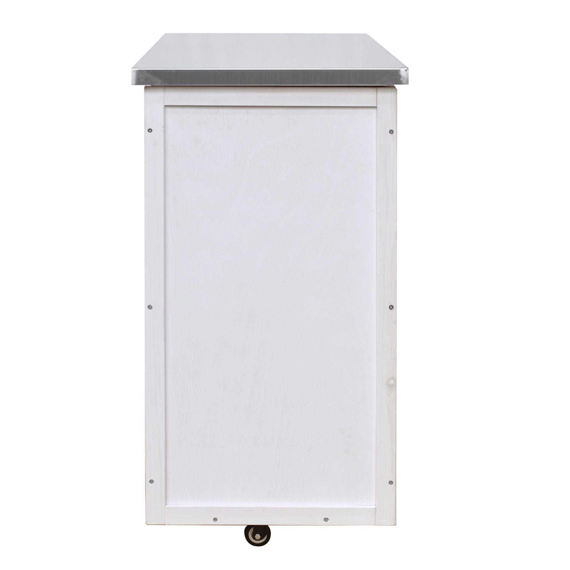 Outdoor Kitchen Island Prep Station With Lockable Wheels, Ample Storage, Towel & Spice Racks