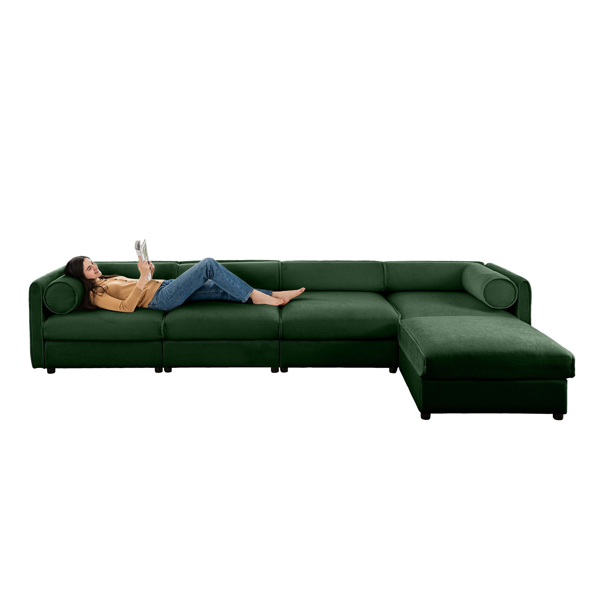 Contemporary Elegant Sofa With Storage And Ottoman