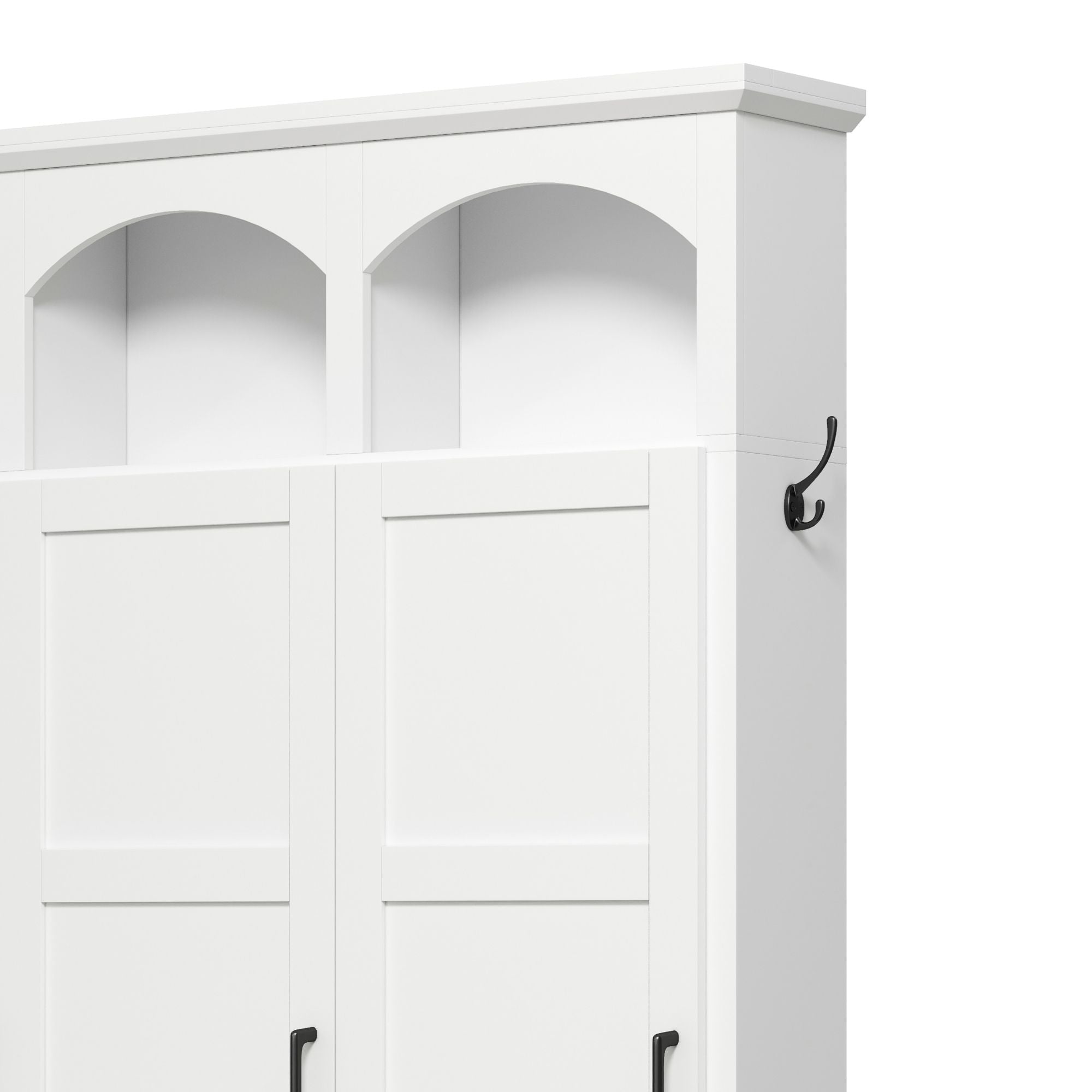 Classic Arched Design Hall Tree With 3 Hidden Storage