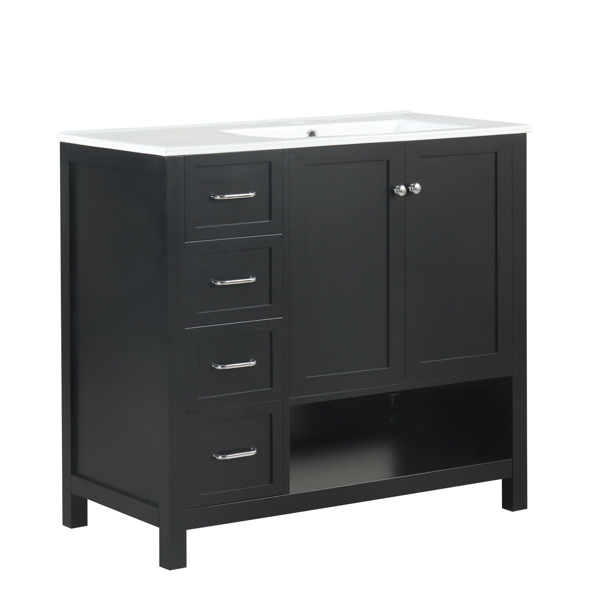 Modern Bathroom Vanity With Sink Top, 2 Doors And 2 Drawers
