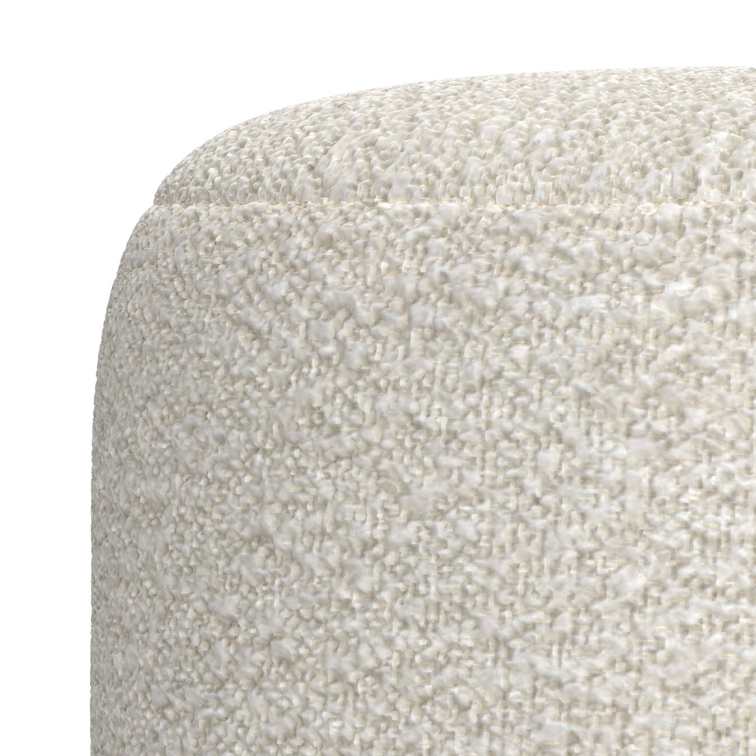 Chantal - Round Pouf - White