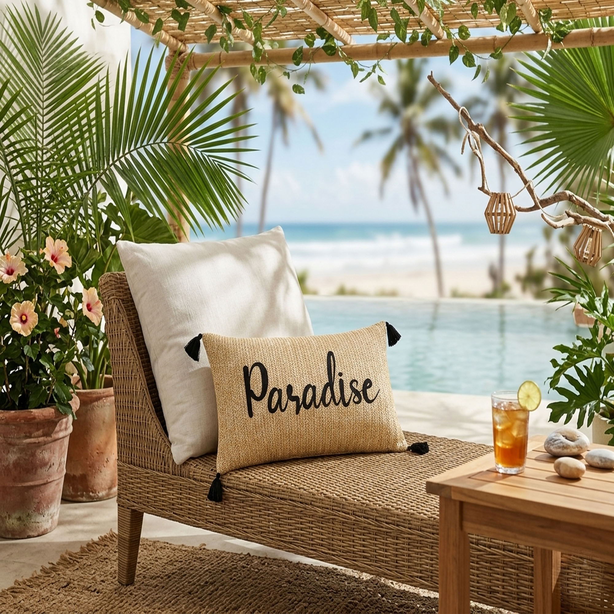 Paradise Outdoor Lumbar Pillow - Multi