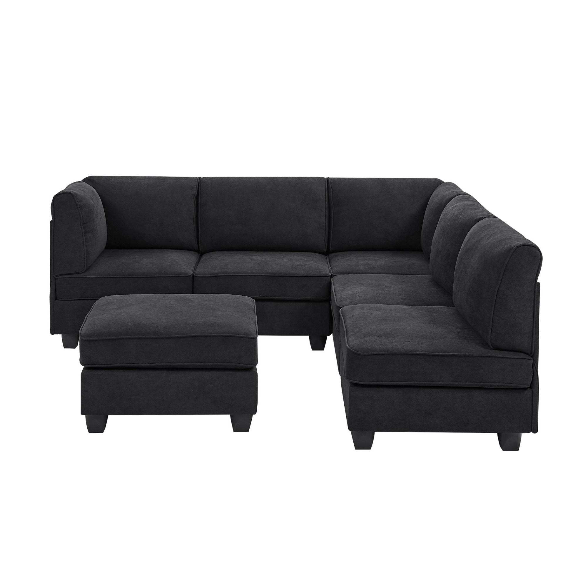 Upholstered Modular Sectional - Black