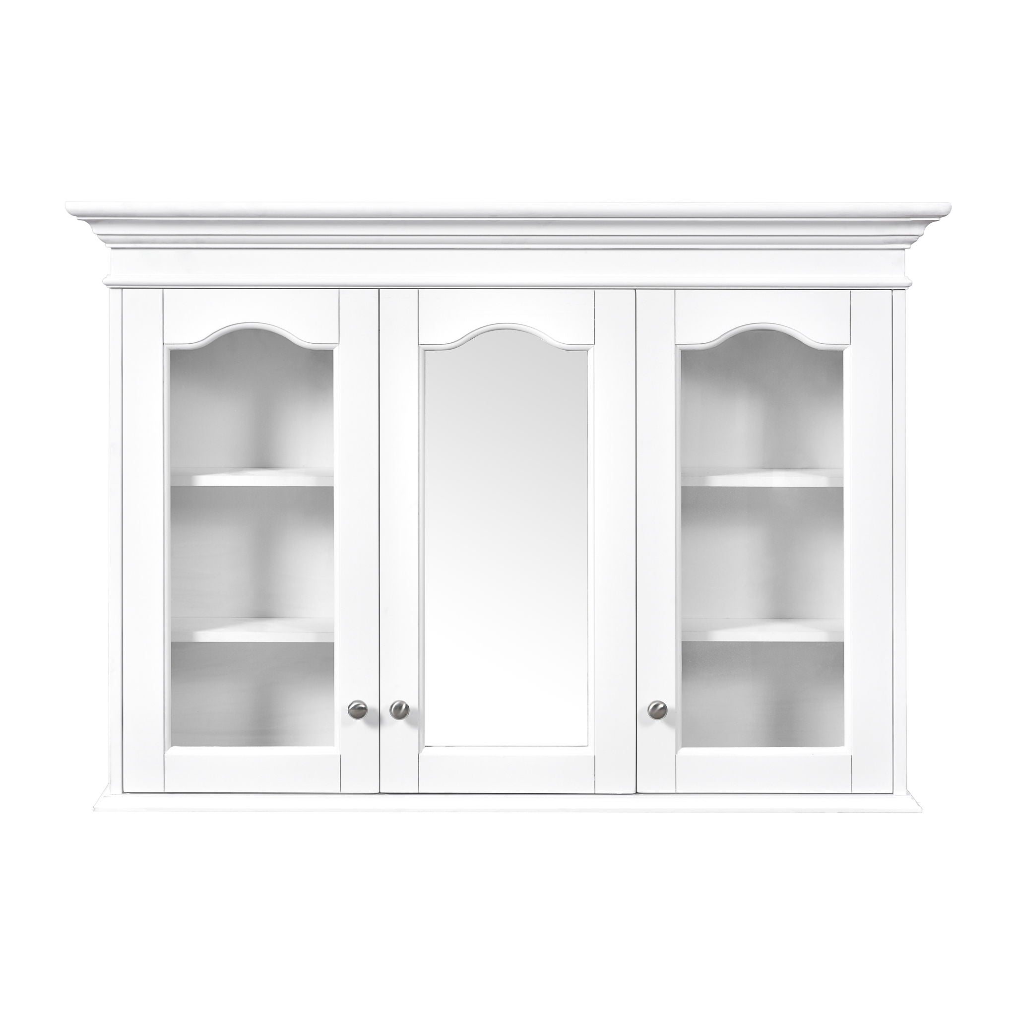Medicine Cabinet With Mirror Door And Adjustable Shelves, Wall-Mounted Bathroom Storage Cabinet - White