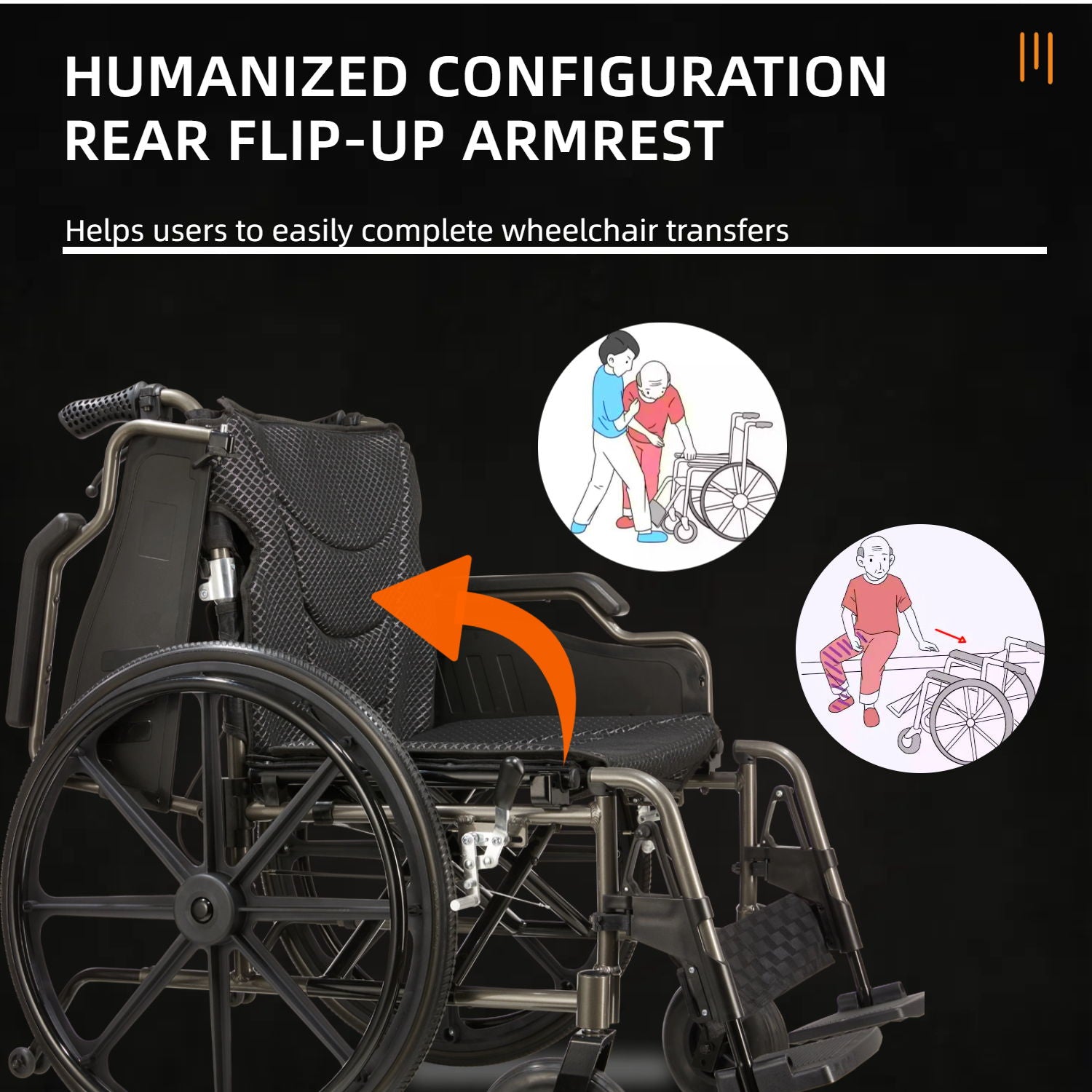 Lightweight Foldable Nursing Wheelchair For Adults Double X Force Support, 300Lbs Capacity, Breathable Cushion & Anti Backflip Design With Tires, Adjustable Seat Belt, Quick Release Wheels - Gray