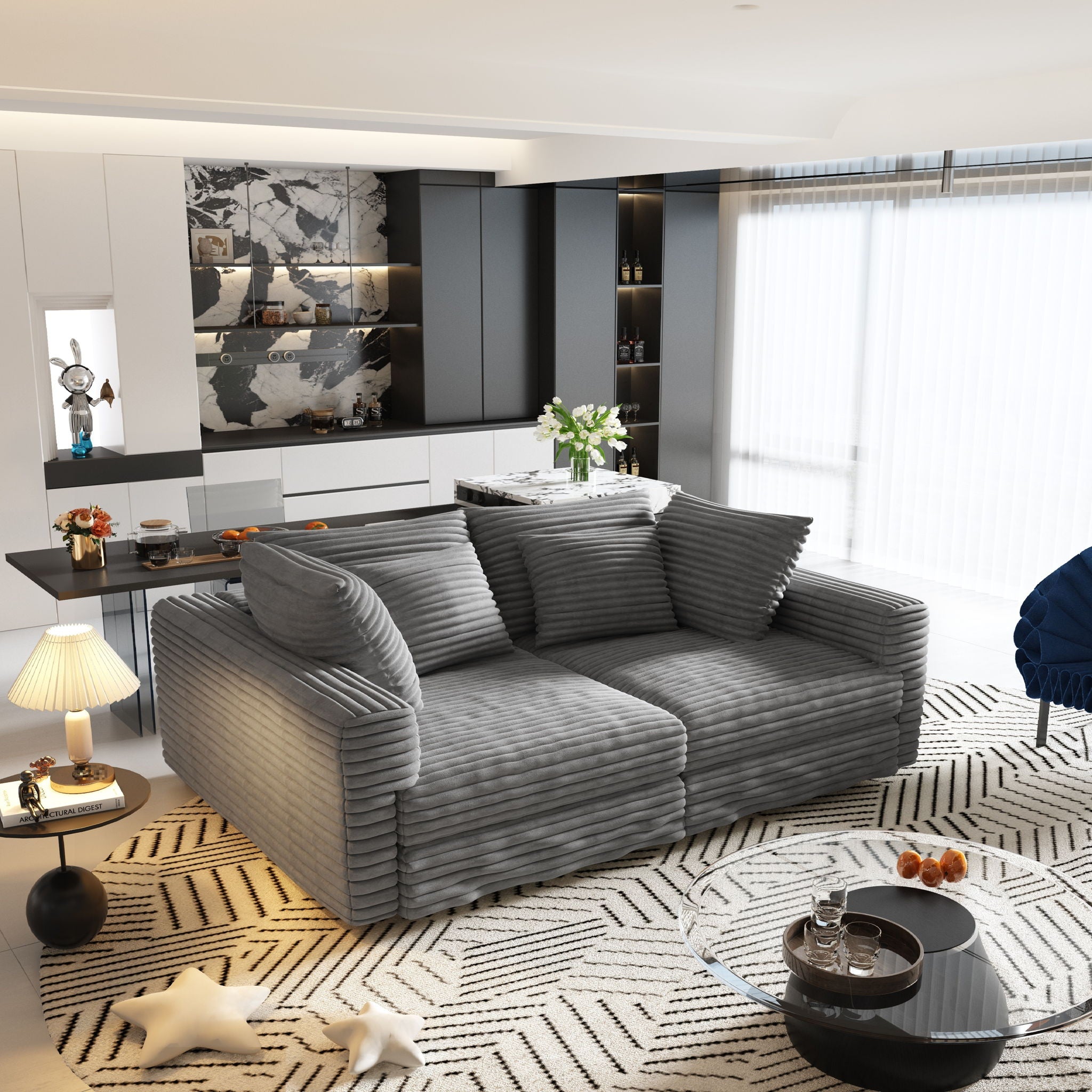 Modern Comfy Upholstered Sofa Cloud Couch & Deep Seat Couches