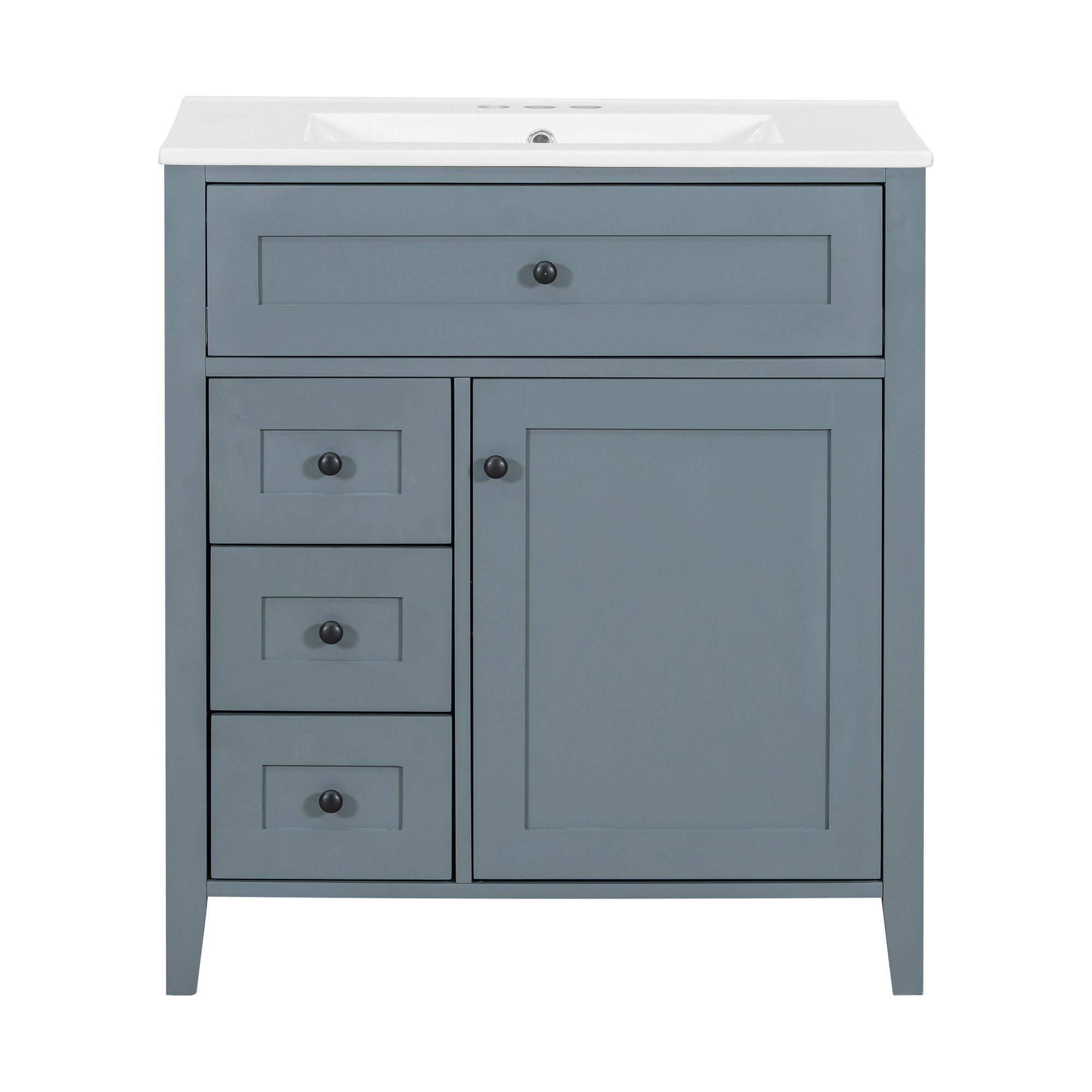 Bathroom Vanity With Sink, 3 Drawers And Adjustable Shelf, Freestanding Storage Unit