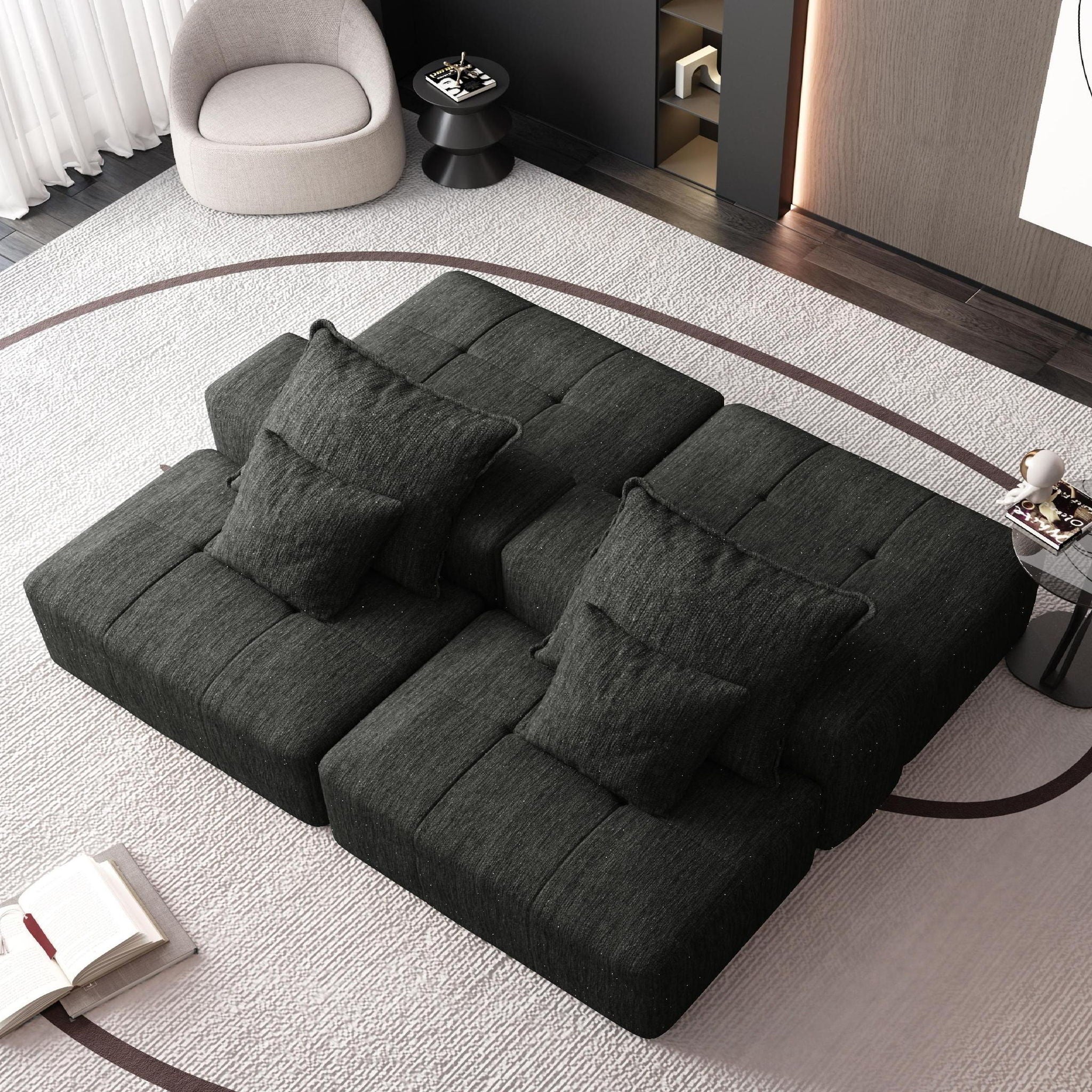 Modern Oversized Diy Combination Modular Sectional Sofa With Pillows