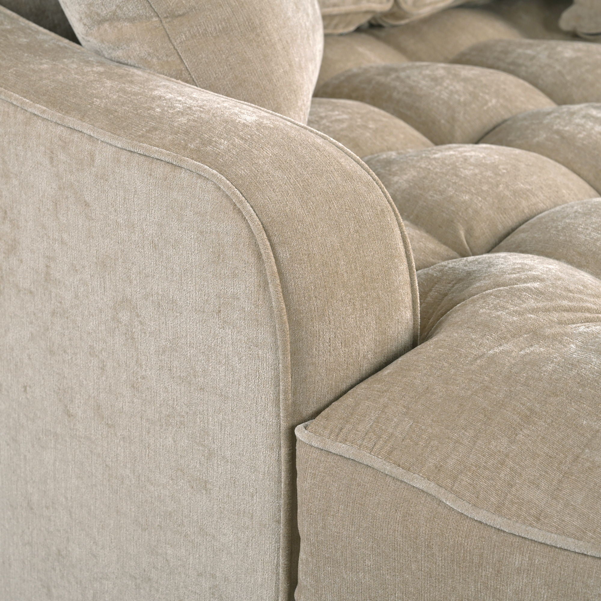 Modern Chaise Lounge Upholstered Sofa Couch With Tufted Seat And Detachable Pillows For Living Room