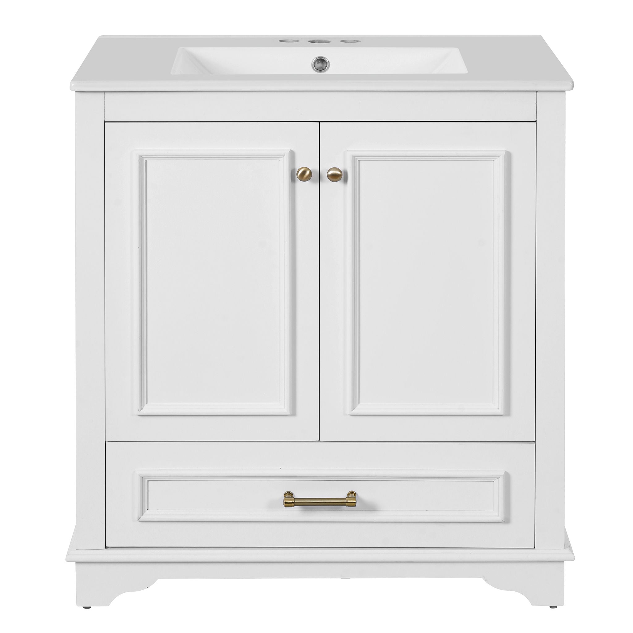 Bathroom Vanity With Sink, Cabinet & 2 Soft Closing Doors & Adjustable Shelf