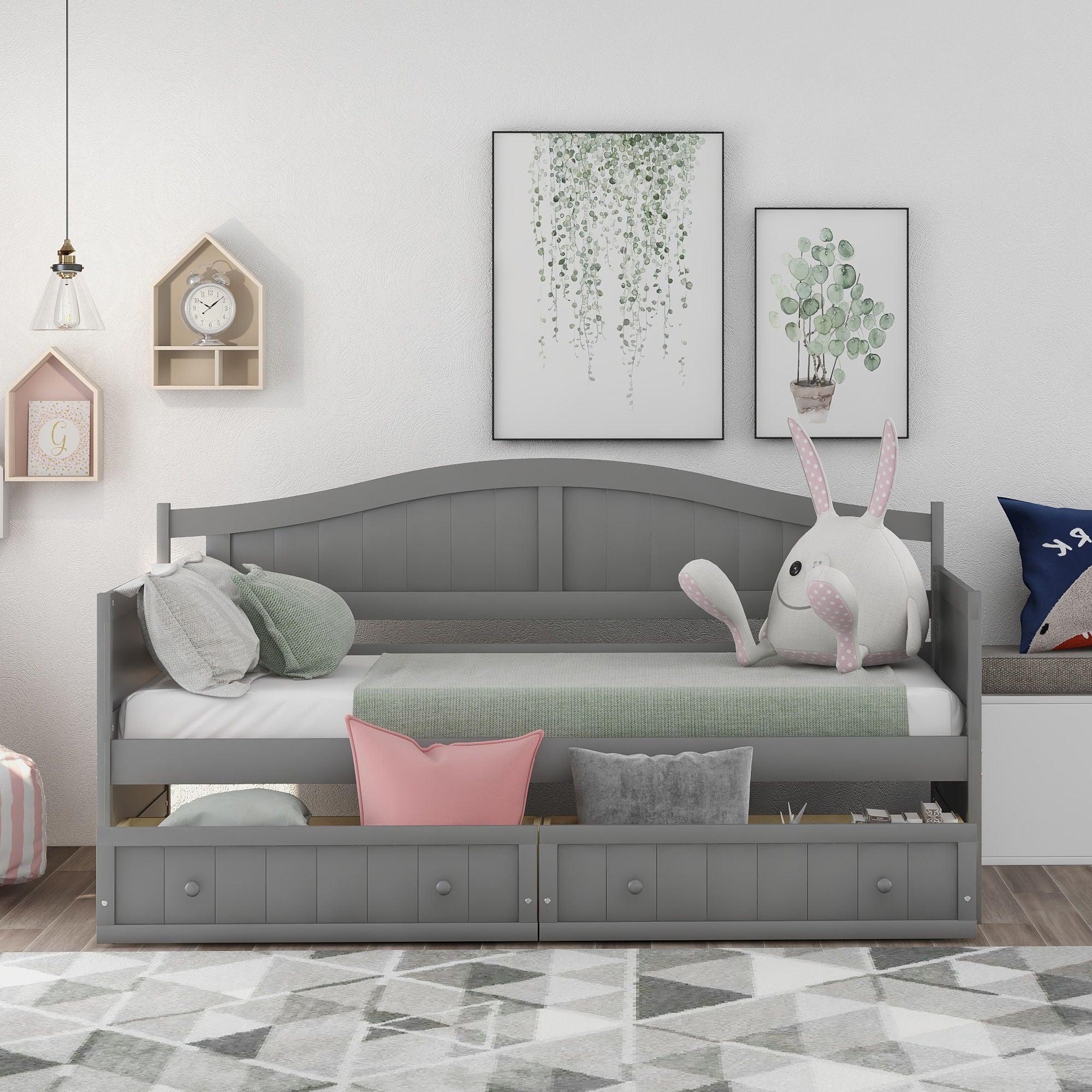 Wooden Daybed, Sofa Bed, No Box Spring Needed