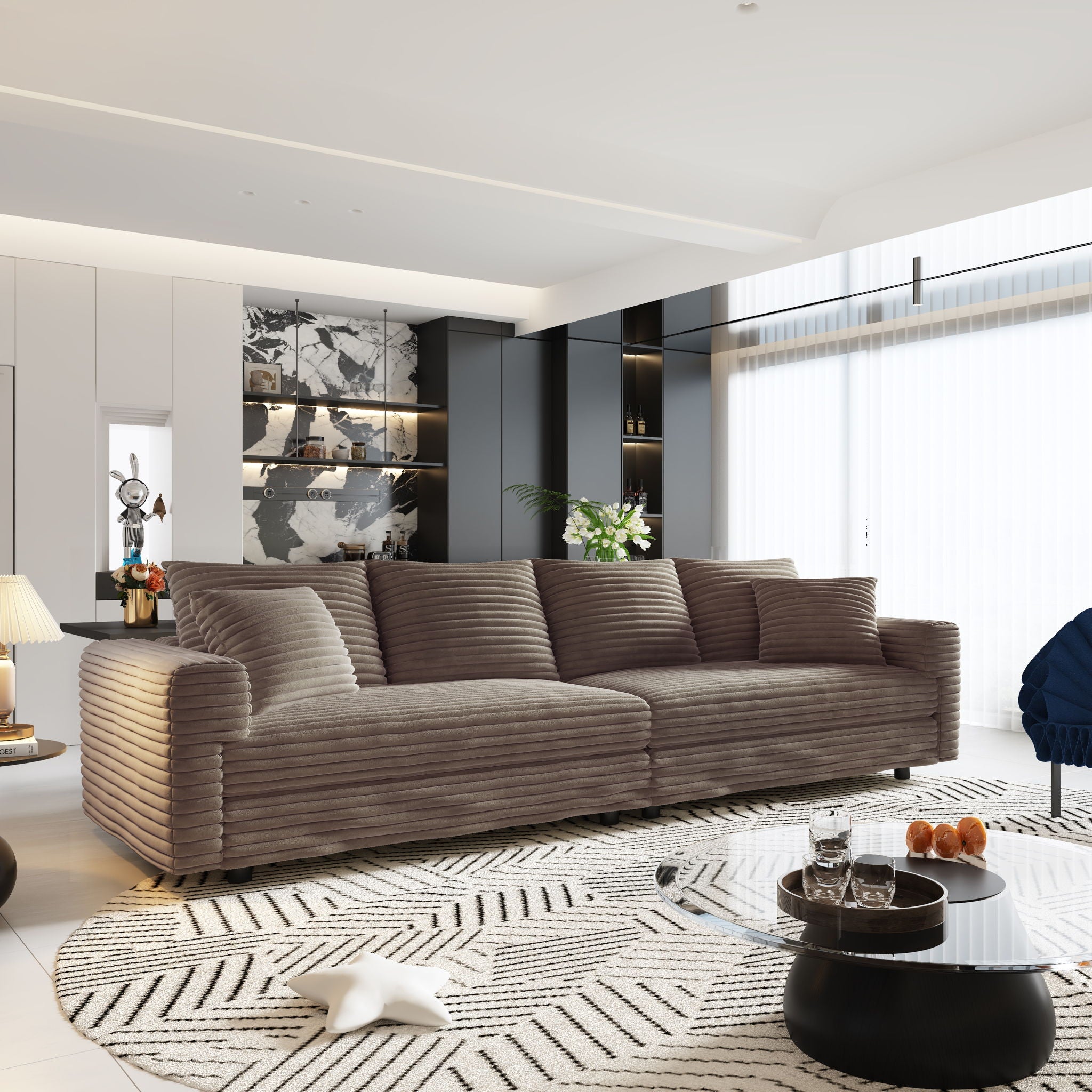Modern Comfy Upholstered Sofa Cloud Couch & Deep Seat Couches