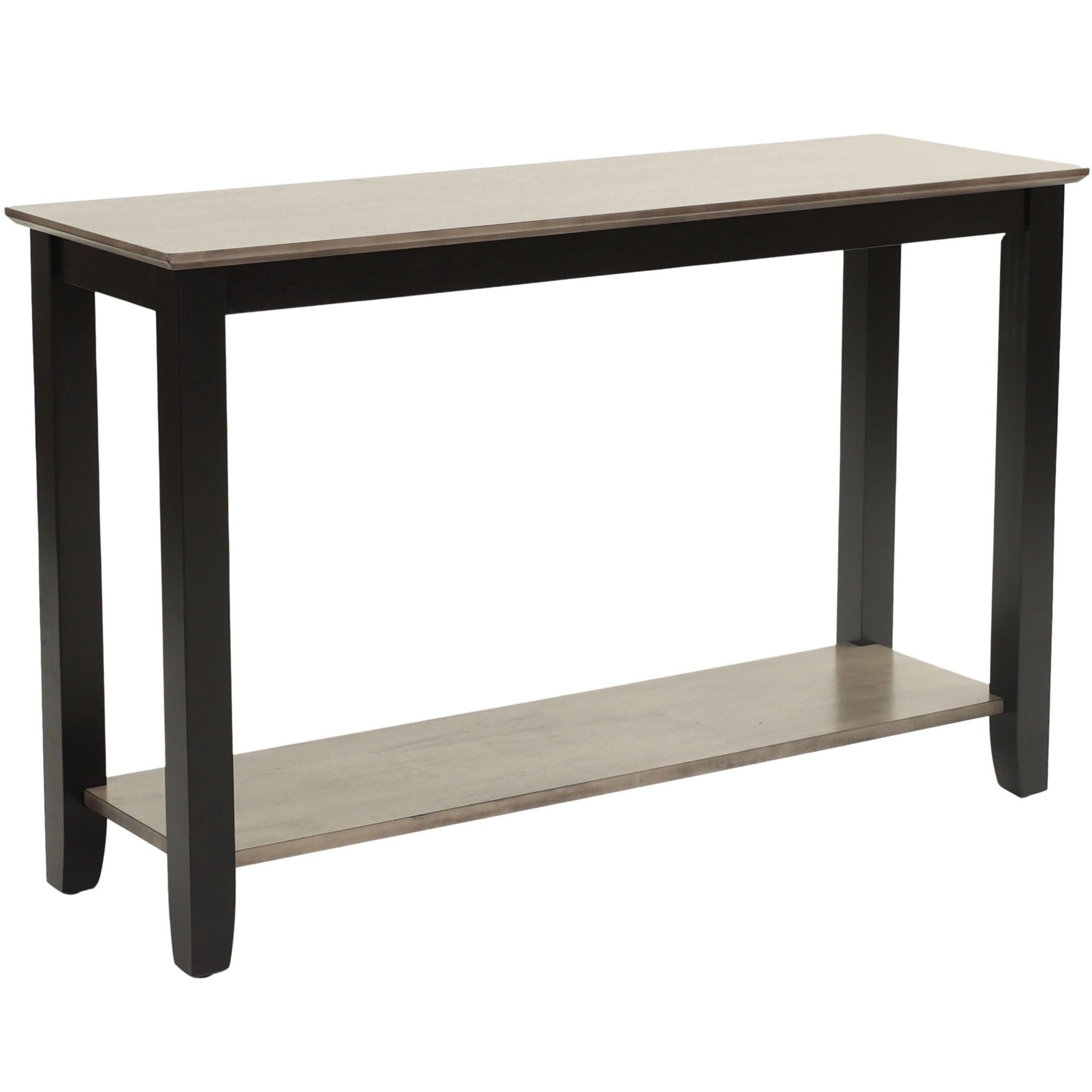 3 Piece Table Set With Open Shelf Storage, Includes Coffee, End & Console Table - Black / Black / Gray / Gray