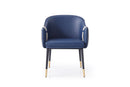 Modrest Calderon - Blue & Beige Vegan Leather Dining Chair