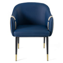 Modrest Calderon - Blue & Beige Vegan Leather Dining Chair