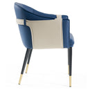 Modrest Calderon - Blue & Beige Vegan Leather Dining Chair