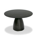 Modrest Calexico - Contemporary Black Wave Glass Round Dining Table