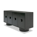 Modrest Calexico - Contemporary Black Wave Glass + Black Buffet