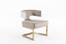 Modrest Calvo Modern Off-White Velvet & Brass Dining Chair