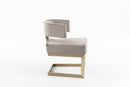 Modrest Calvo Modern Off-White Velvet & Brass Dining Chair