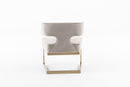 Modrest Calvo Modern Off-White Velvet & Brass Dining Chair