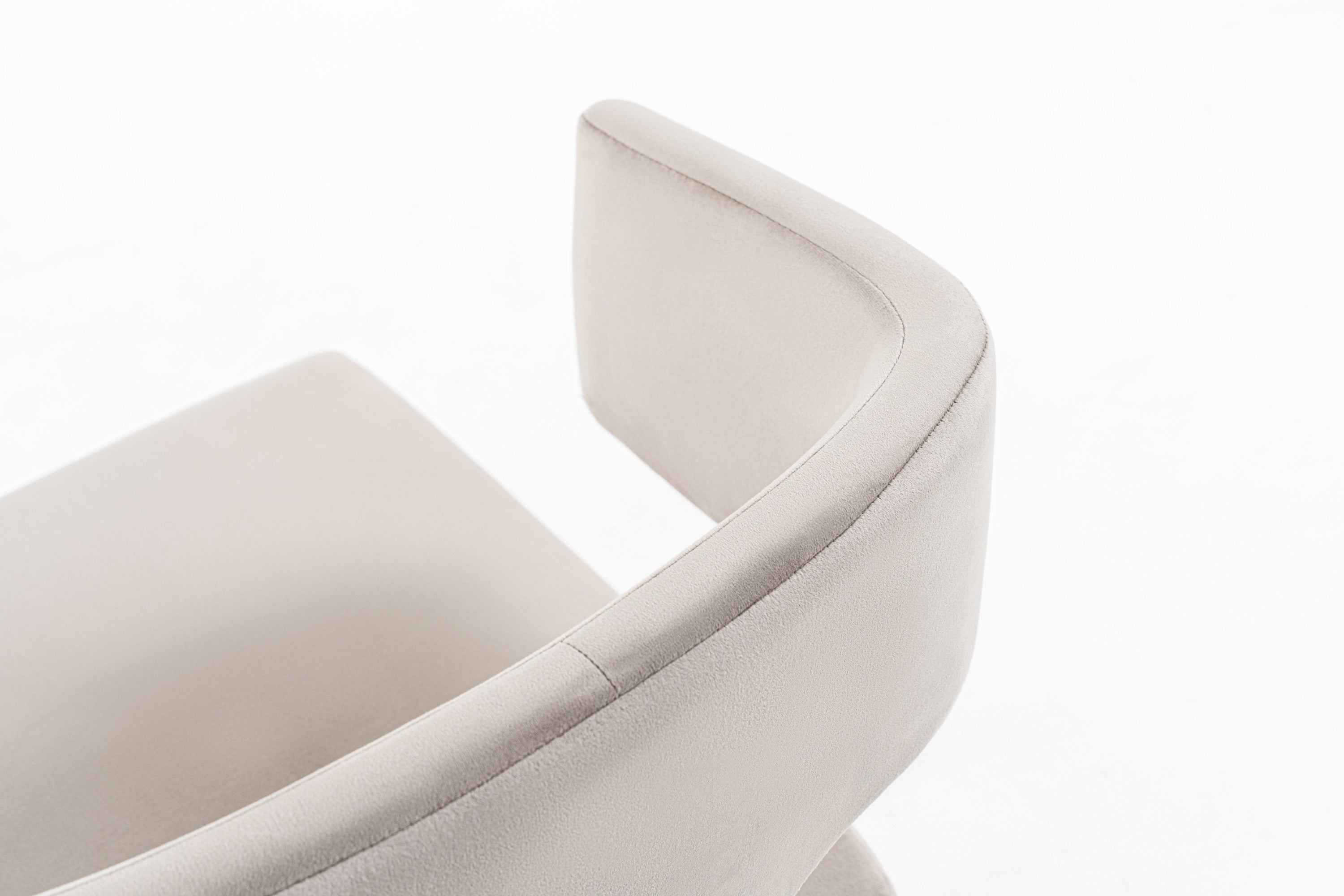 Modrest Calvo Modern Off-White Velvet & Brass Dining Chair