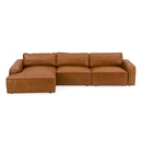 Modrest Cambria - Modern LAF Cognac Leather Sectional Sofa