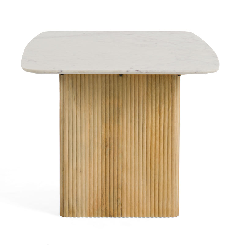 Modrest - Cambridge White Marble & Mango Rectangular Dining Table