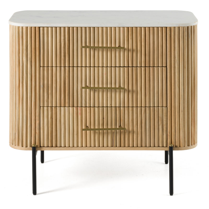 Modrest - Cambridge White Marble & Mango 3 Drawer Dresser