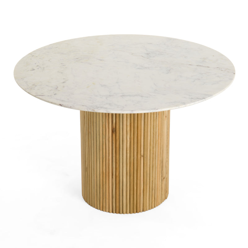 Modrest - Cambridge White Marble & Mango Round Dining Table