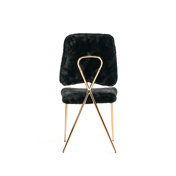 Candace - Modern Black Faux Fur Dining Chair (Set of 2)