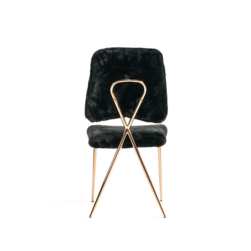Candace - Modern Black Faux Fur Dining Chair (Set of 2)