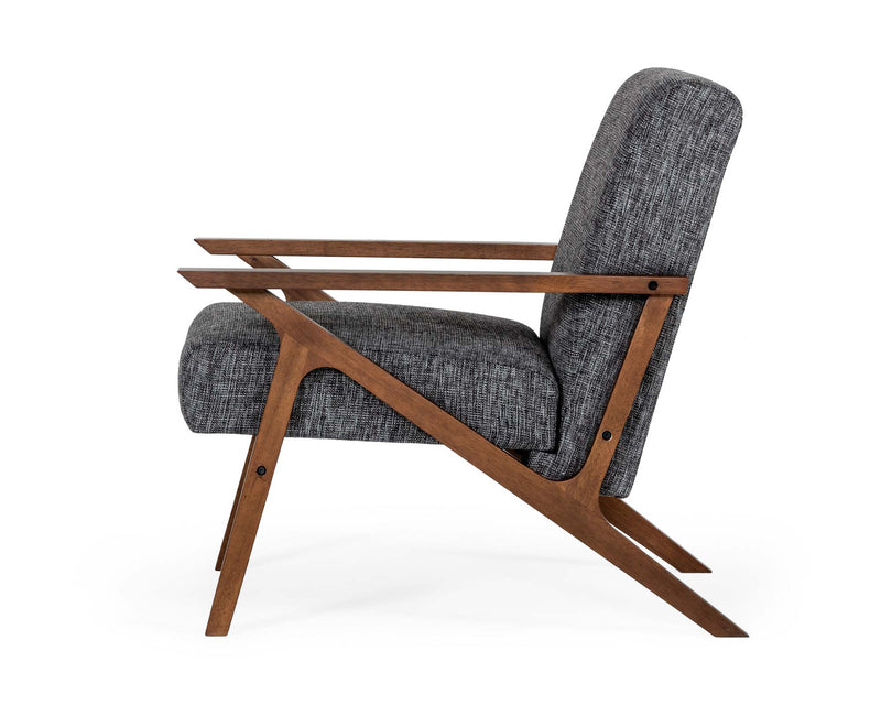 Modrest Candea - Mid-Century Walnut and Grey Compact Loveseat