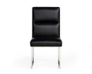 A&X Carla - Modern Black Leatherette Dining Chair (Set of 2)