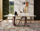 Modrest Carrizo - Contemporary Walnut + Marble Dining Table