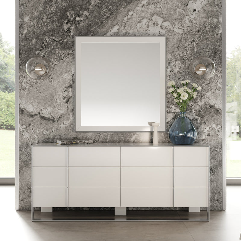 Modrest Cartier - Modern White + Stainless Steel Mirror