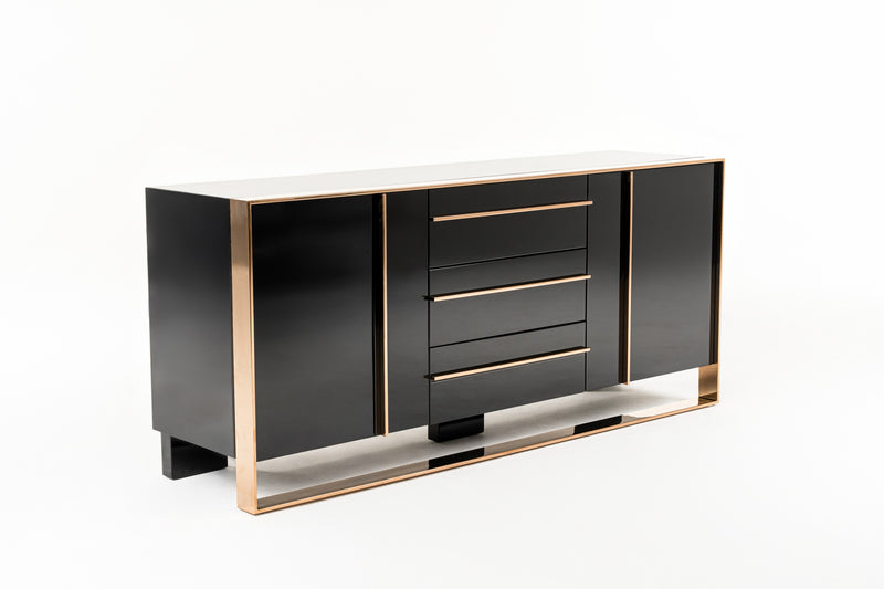 Nova Domus Cartier Modern Black & Rosegold Buffet