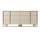 Nova Domus Cartier - Modern Beige Shagreen and Brushed Brass Dresser