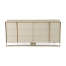 Nova Domus Cartier - Modern Beige Shagreen and Brushed Brass Dresser