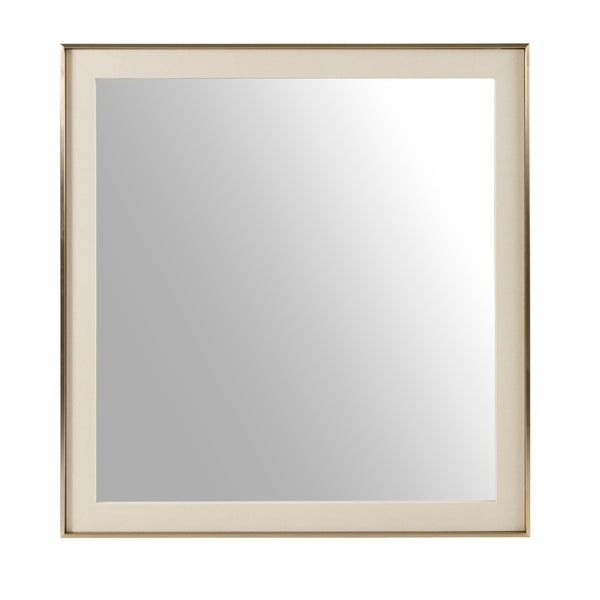 Nova Domus Cartier - Modern Beige Shagreen Brushed Brass Mirror