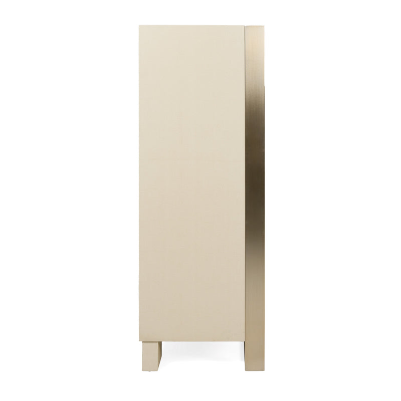 Nova Domus Cartier - Modern Beige Shagreen and Brushed Brass Chest