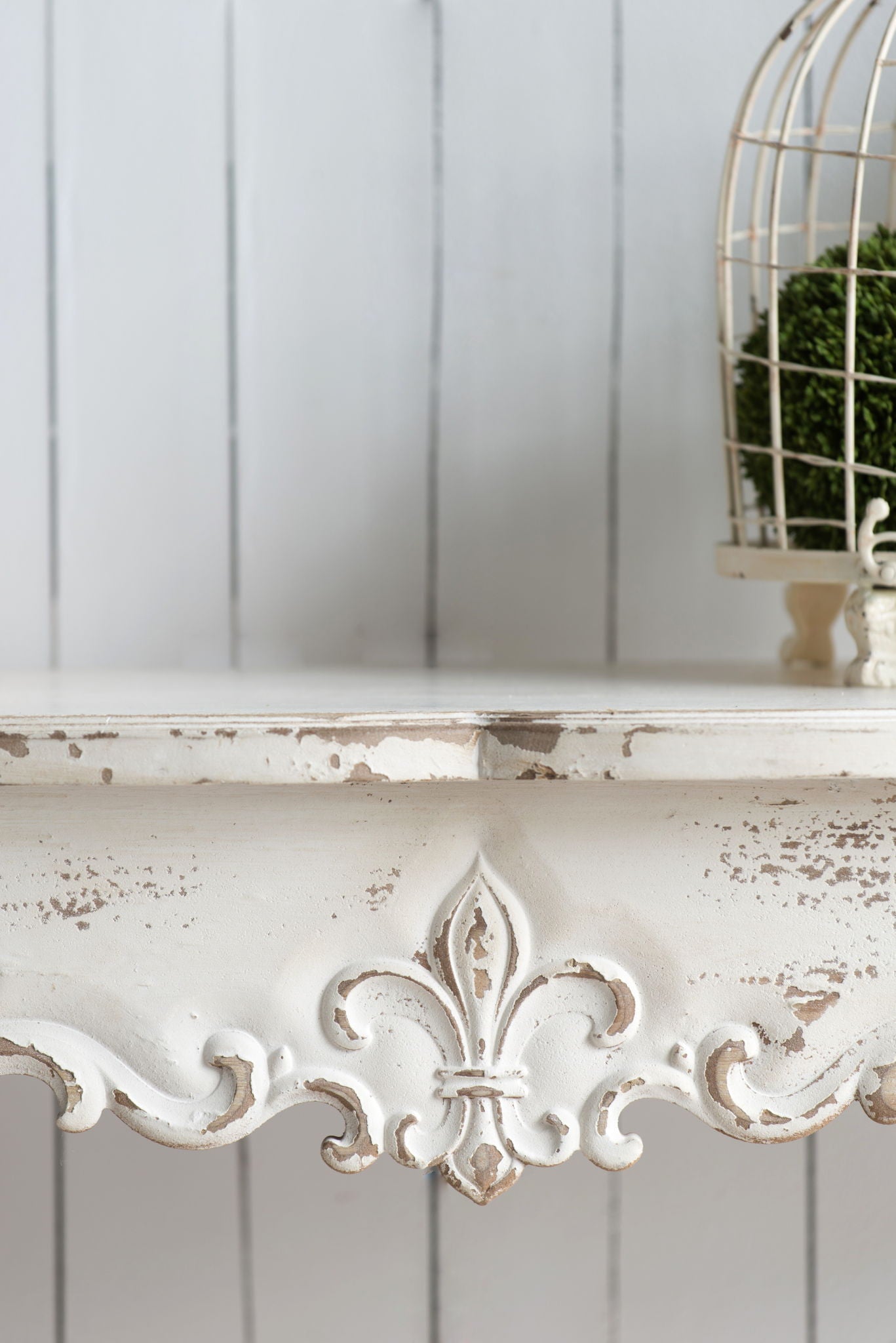 Slimline wash Console Table, For Hallway Living Room Bedroom - White Washed