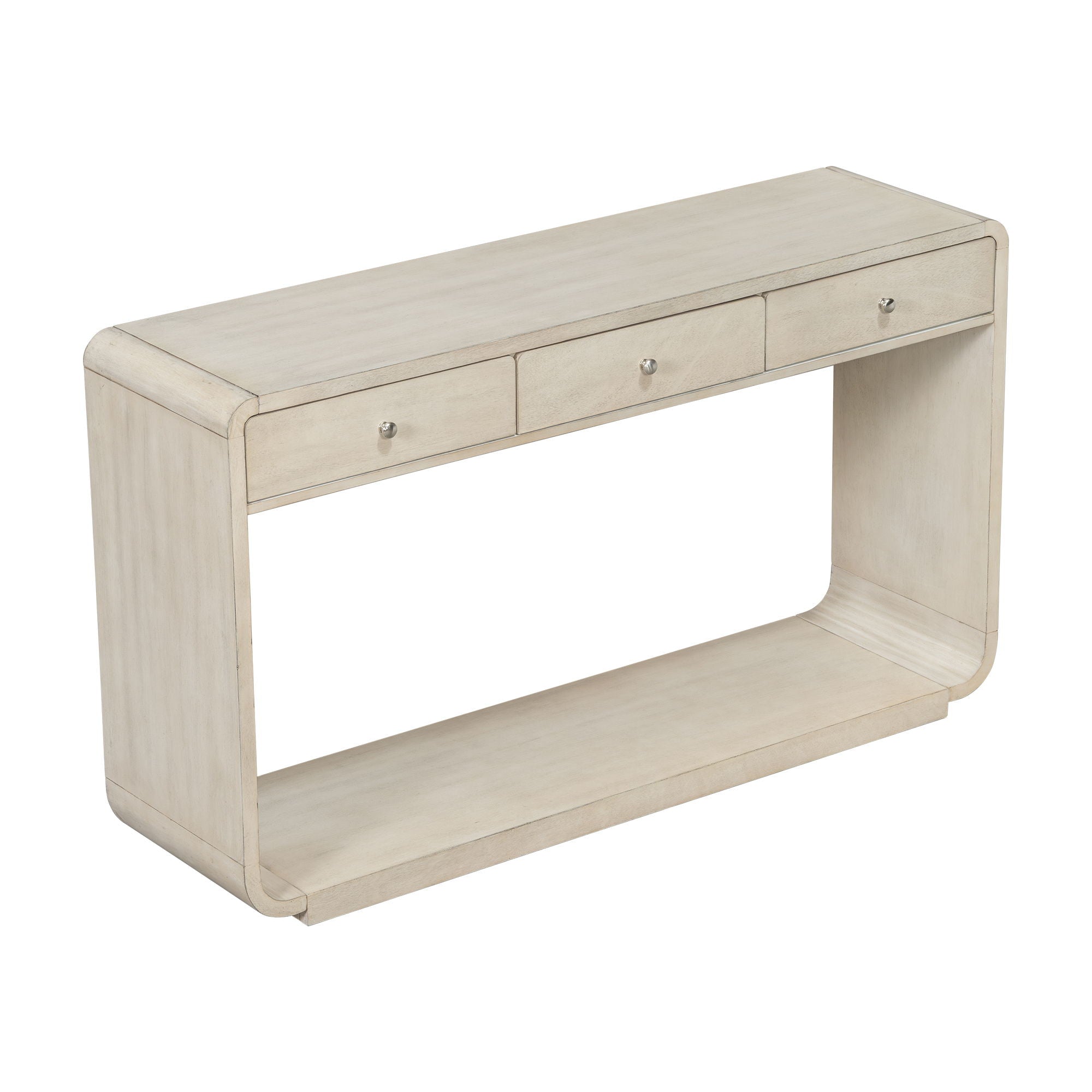 onsole Table With 3 Drawers And Display Shelf