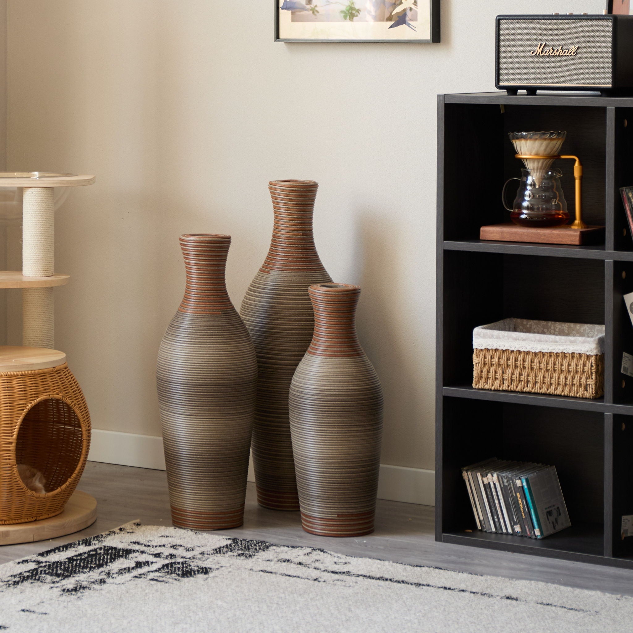 Classic And Neat Floor Vase, High Independent Flower Stand (Set of 3)