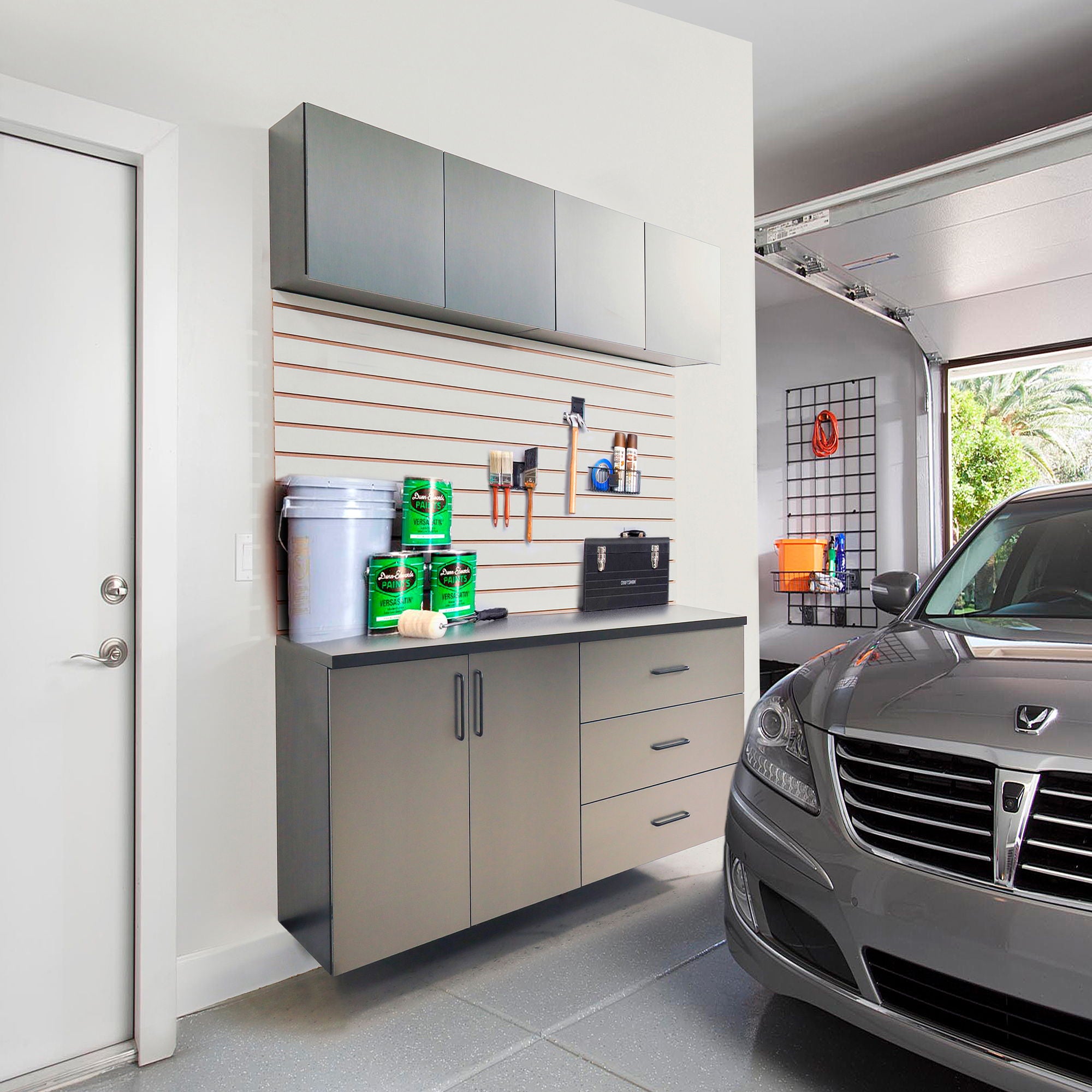 Astro Series - Garage Cabinet Set C With Soft Closing Drawers - Metallic Gray